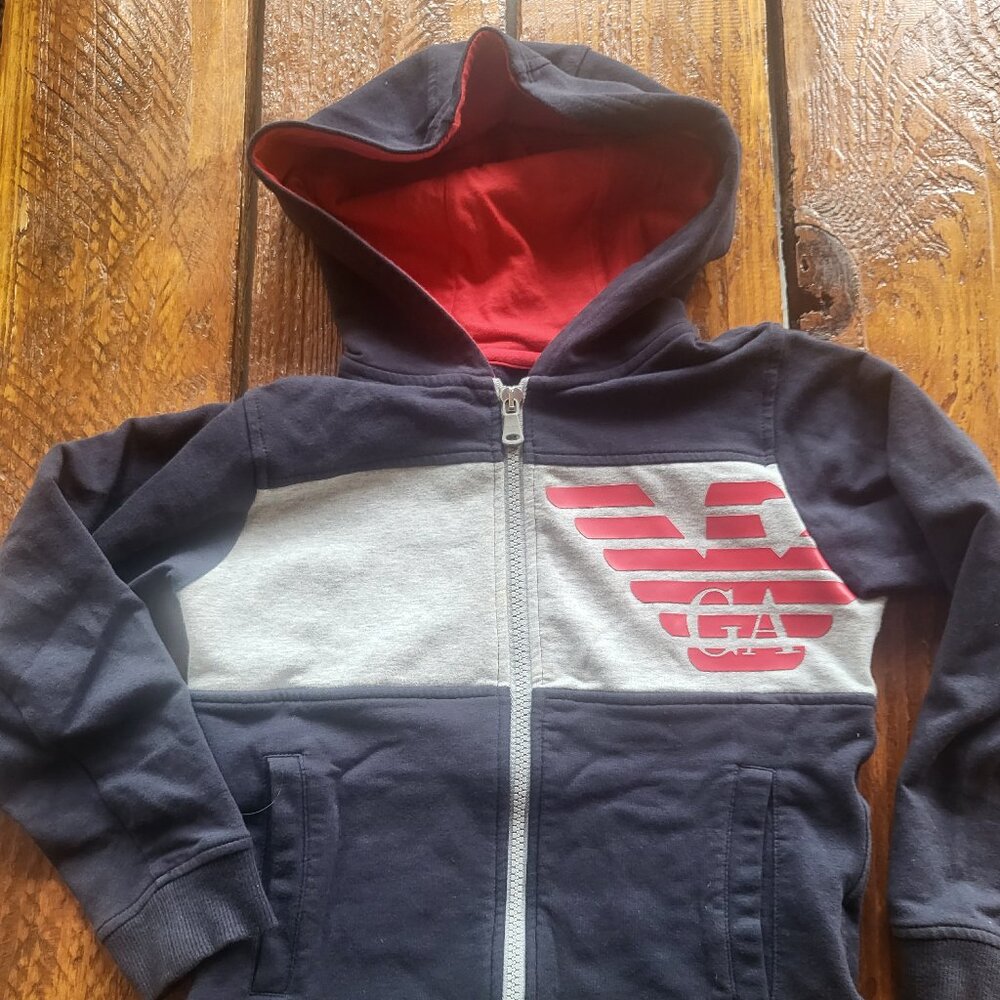 Kids Armani Junior hoodie sweat jacket size 8